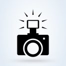 Camera flash, Photography icon. Isolated Photocamera With Symbol